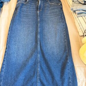 Zara Blue Denim Maxi Skirt